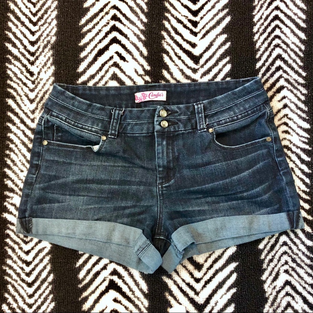 Rolled Hem Jean Shorts